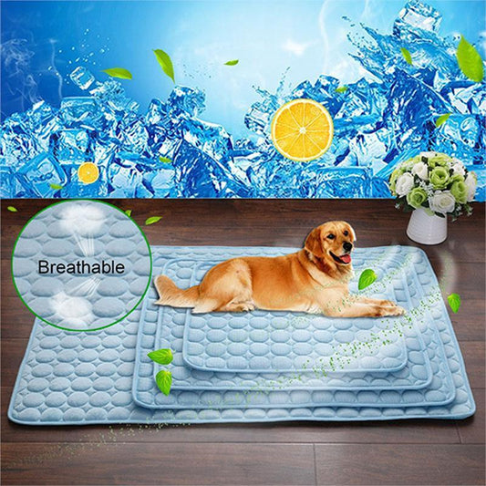 Dog cat cooling pad breathable ice silk fabric â small medium large size options