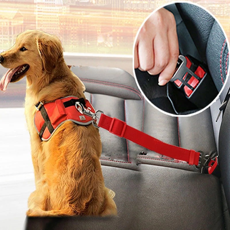 Adjustable Dog Car Seat Belt – Safety Harness Lead Clip for Dogs & Cats | Vehicle Traction Belt 2