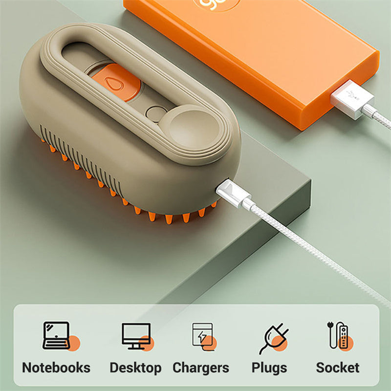 Electric steam cat brush anti-static