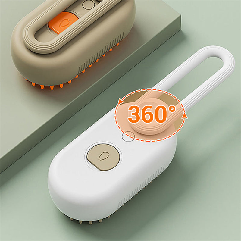 Steam spray pet brush porcelain white