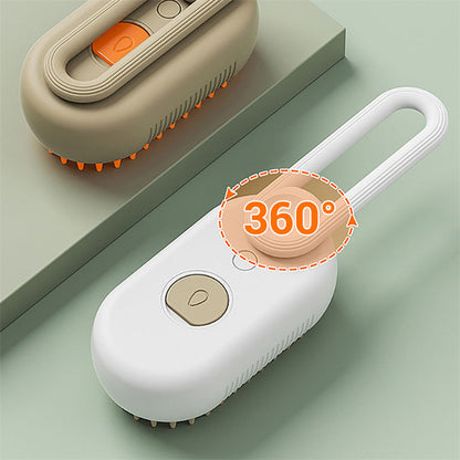 Steam spray pet brush porcelain white