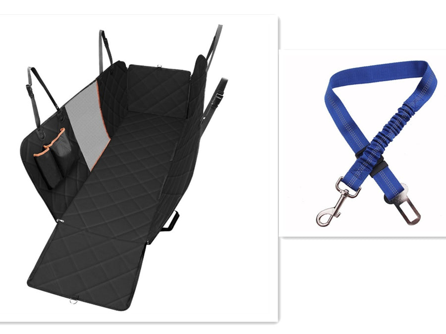 Dog Car Seat Cover View Mesh Pet Carrier Hammock Safety Protector Car Rear Back Seat Mat With Zipper And Pocket For Travel 4