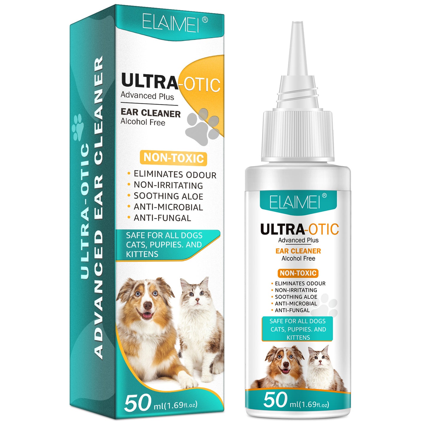 Pet Ear Cleaner Solution 50ml – Gentle Dog & Cat Ear Cleaning Liquid for Infection Prevention