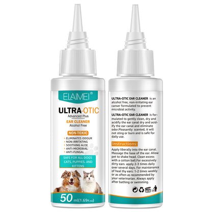 Pet Ear Cleaner Solution 50ml – Gentle Dog & Cat Ear Cleaning Liquid for Infection Prevention