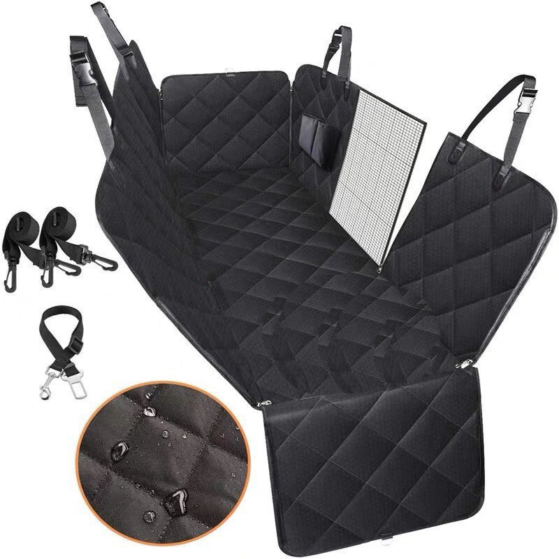Dog Car Seat Cover View Mesh Pet Carrier Hammock Safety Protector Car Rear Back Seat Mat With Zipper And Pocket For Travel 12