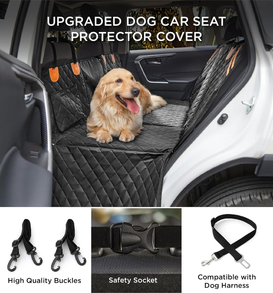 Made4Pets Pet Dog Car Back Seat Cover Back Seat Extension Pad Can Bear 400 Pounds Waterproof And Non-slip Dog Car Hammock Eight-layer Hard Bottom With PE Foam Easy To Install And Clean 9
