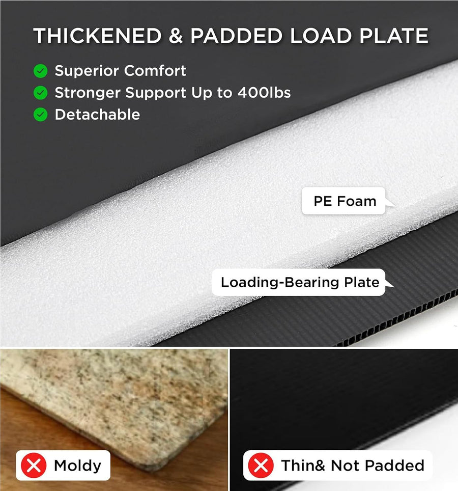 Made4Pets Pet Dog Car Back Seat Cover Back Seat Extension Pad Can Bear 400 Pounds Waterproof And Non-slip Dog Car Hammock Eight-layer Hard Bottom With PE Foam Easy To Install And Clean 10