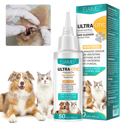 Pet Ear Cleaner Solution 50ml – Gentle Dog & Cat Ear Cleaning Liquid for Infection Prevention
